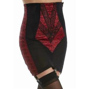 NEW RAGO high waist open bottom girdle with zipper in red / black
